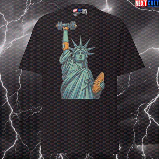 Statue of Lifting Funny Gym T-Shirt - 4th of July USA Freedom Meme Pump Cover Tee Next Cult Brand