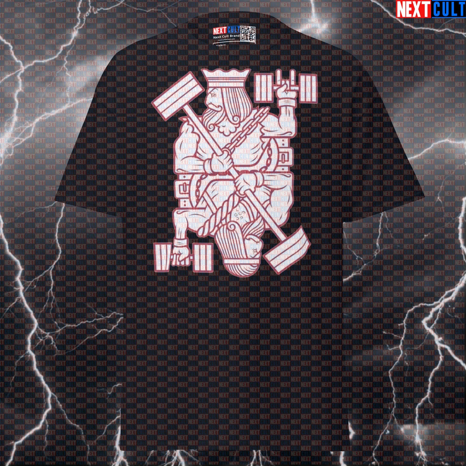 Swole King Playing Cards Gym Meme Tee - Funny Workout Pump Cover Graphic T-Shirt Next Cult Brand