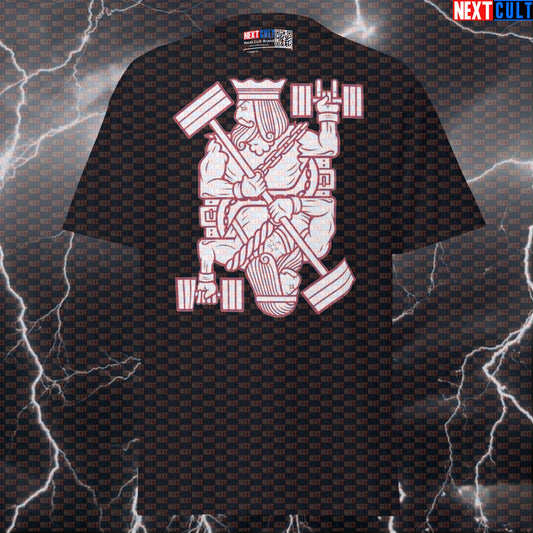 Swole King Playing Cards Gym Meme Tee - Funny Workout Pump Cover Graphic T-Shirt Next Cult Brand
