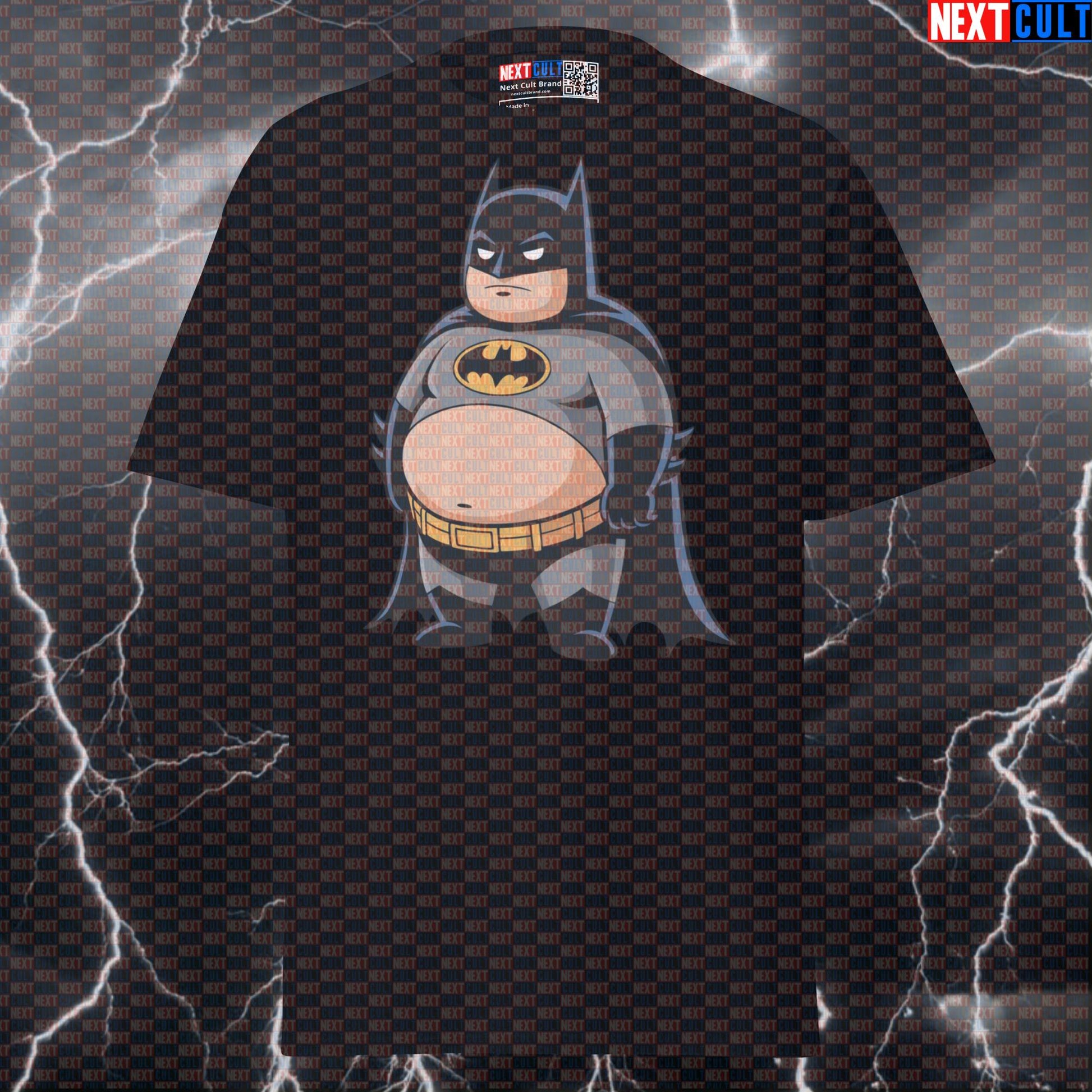 Fat Batman Graphic Tee: Chunky Superhero Meme Top for Gym Bros & Pump Covers Next Cult Brand
