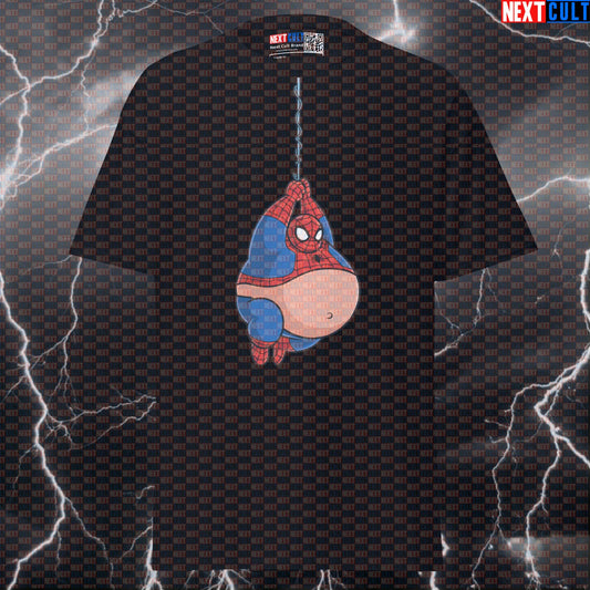 Fat Spider-Man Gym Tee: Funny Meme Pump Cover for Bulking Superhero Lifters & Bodybuilding Next Cult Brand