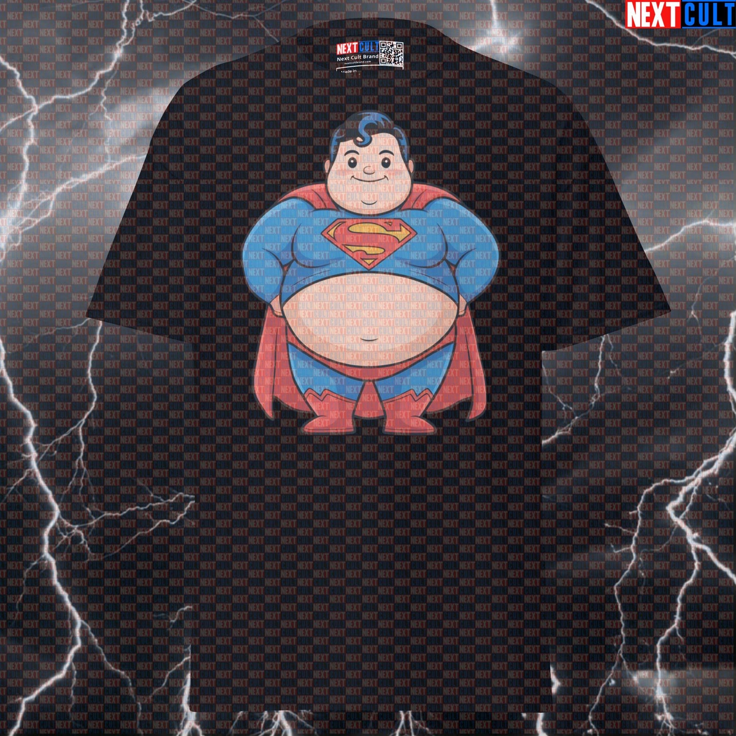 Fat Superman Gym Shirt | Funny Bulking Season Pump Cover For Lifters & Bodybuilding Meme Fans Next Cult Brand