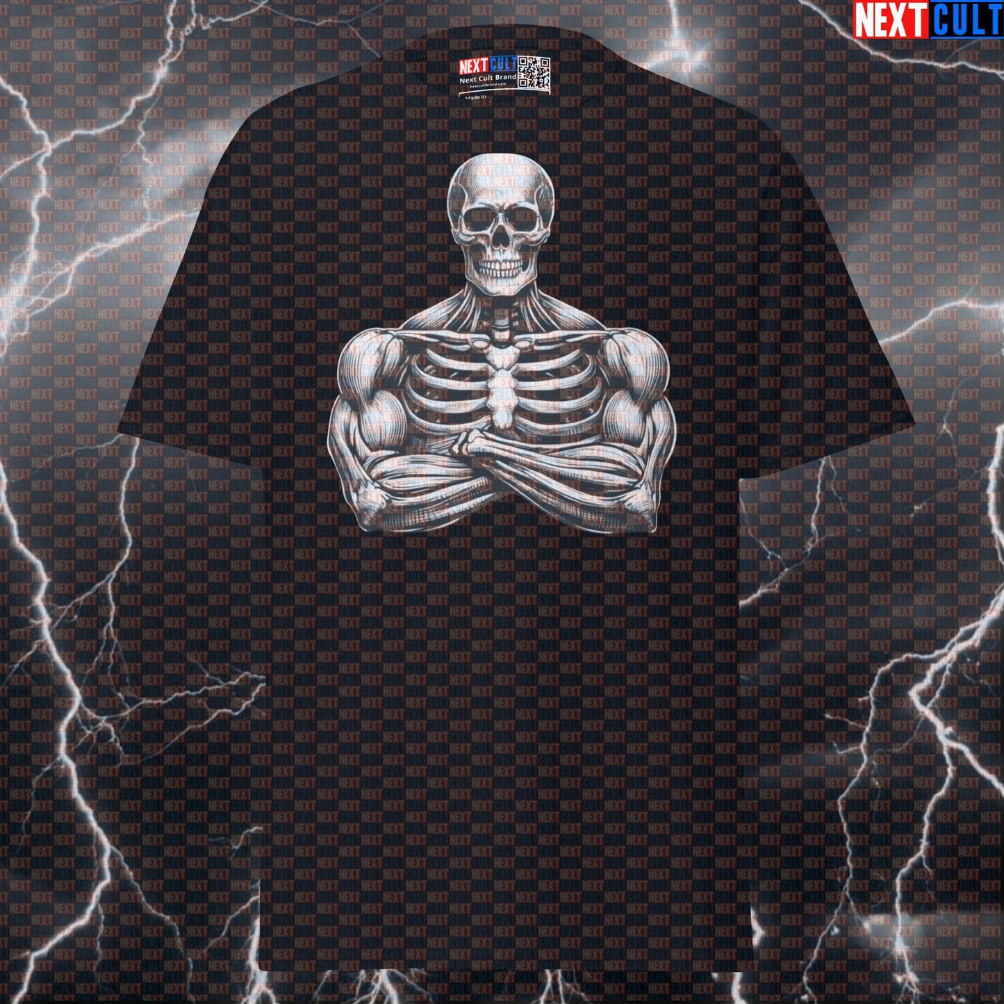 Muscled Skeleton Deadlifter Funny Gym Meme Tee - Ultimate Pump Cover Top For Bodybuilding Next Cult Brand