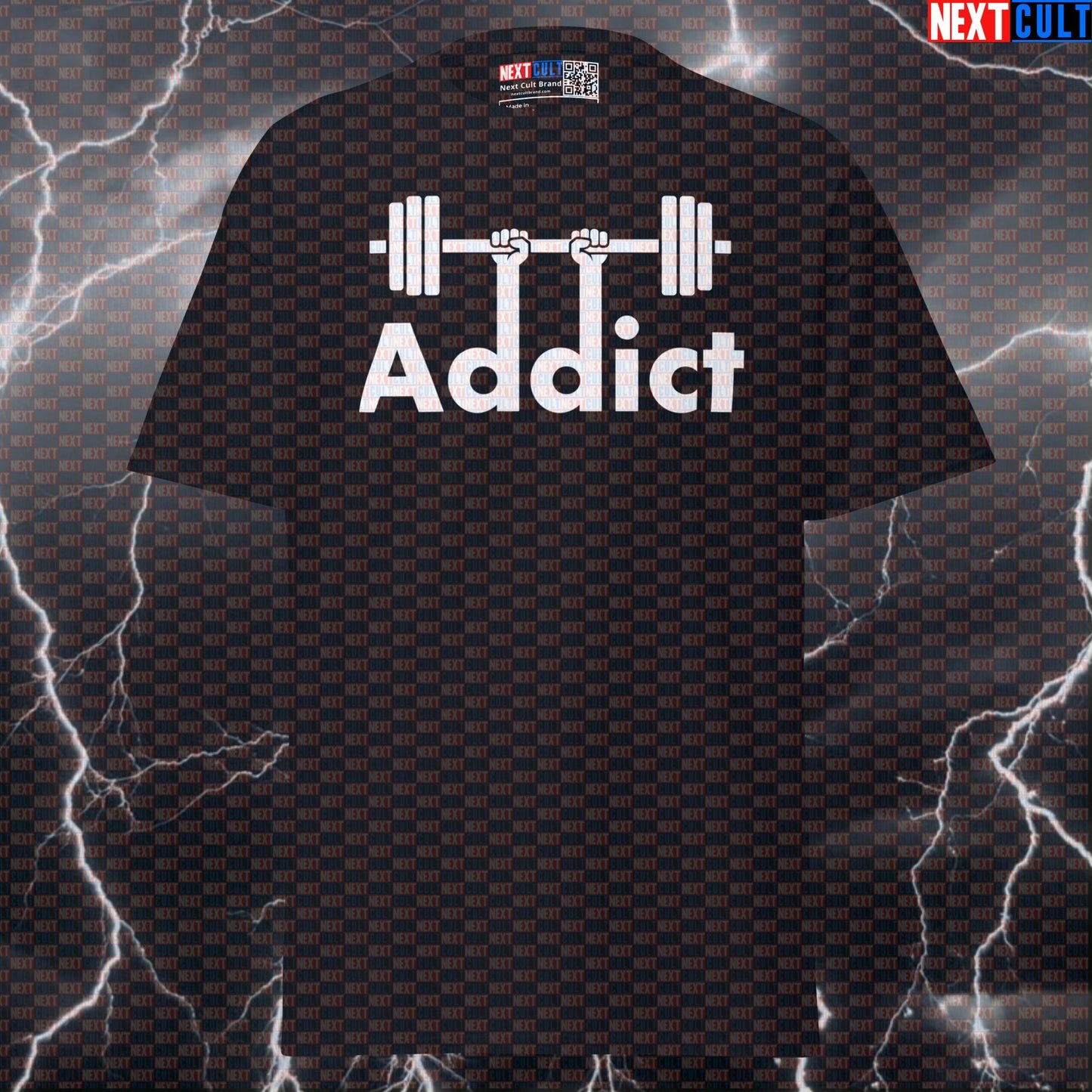 Gym Addiction Funny Meme Tee | Barbell Addict Pump Cover Top for Lifters & Gymbros Next Cult Brand