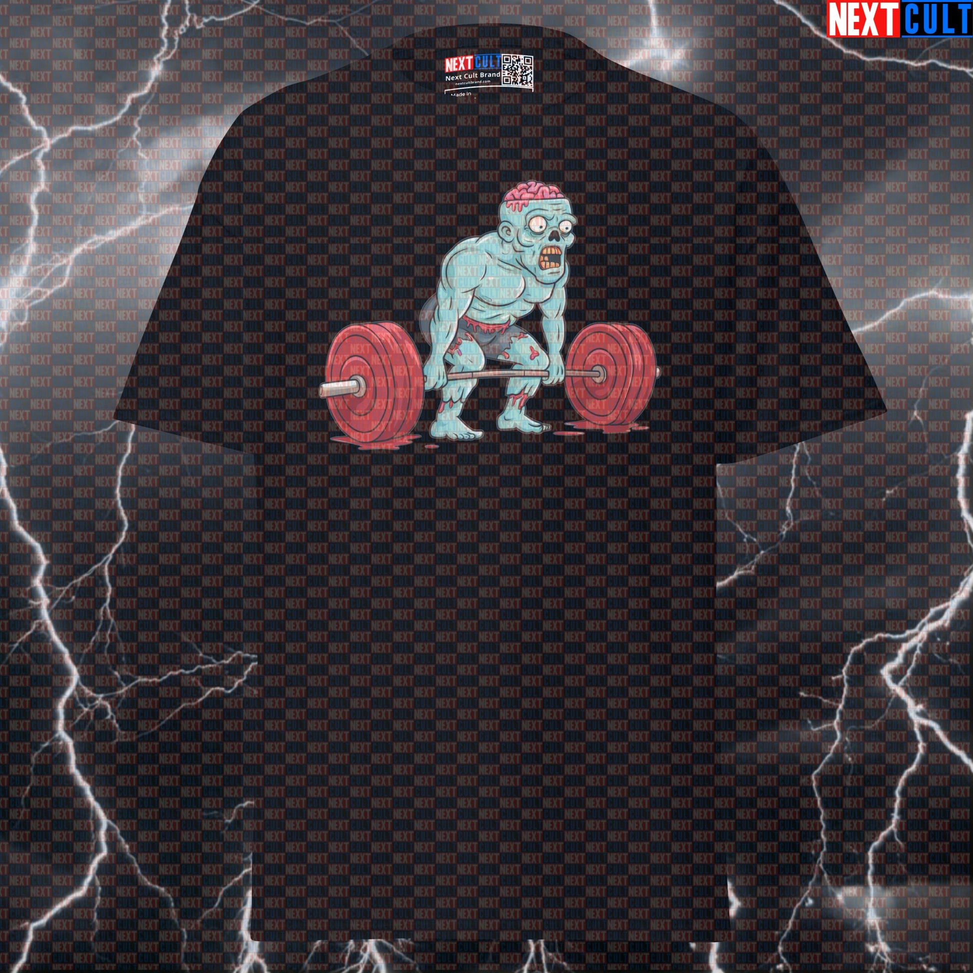 Zombie Deadlift Funny Gym T-Shirt | Lifting Dead Halloween Meme Tee For Lifters Bodybuilding Fitness Gym Halloween Leg Day Powerlifting Pump Cover Workout Zombie Next Cult Brand
