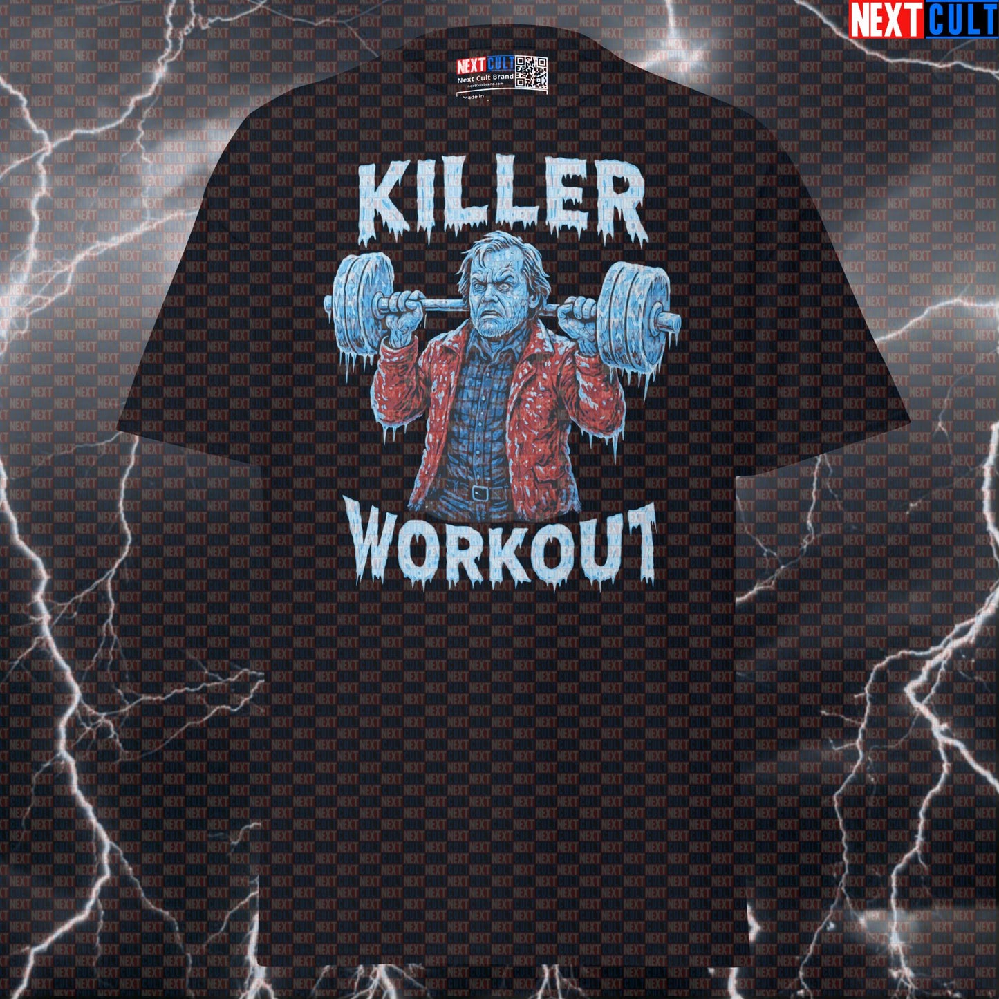 Killer Workout The Shining Gym T-Shirt | Jack Torrance Funny Bodybuilding Meme Tee Films Fitness Gym Halloween Powerlifting Pump Cover Workout Next Cult Brand