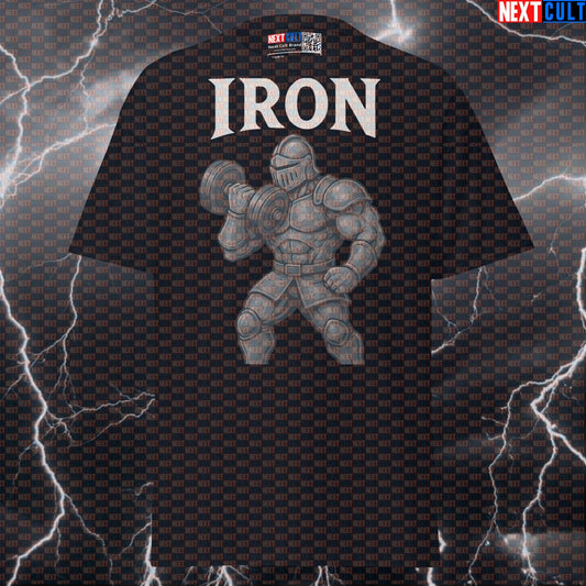 Medieval Knight Lifting Iron Funny Gym T-Shirt | Gym Meme Pump Cover Tee T-shirts Bodybuilding Fitness Gym Pump Cover Workout Next Cult Brand