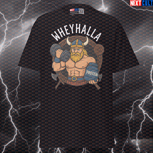 Wheyhalla Viking Gym Shirt | Funny Bodybuilding Meme Tee For Lifters & Protein Lovers T-shirts Bodybuilding Fitness Gym Pump Cover Vikings Workout Next Cult Brand