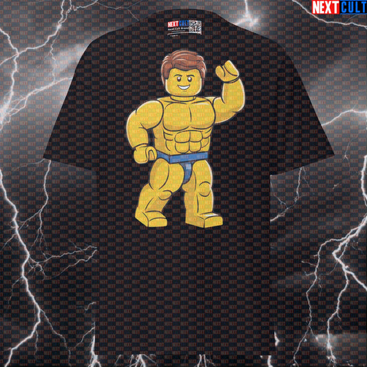 LEGO Bodybuilder Gym Meme T-Shirt | Funny Workout Tee for Lifters & Powerlifting Fans T-shirts Bodybuilding Fitness Gym LEGO Pump Cover Workout Next Cult Brand
