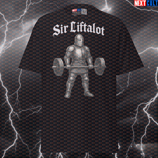 Sir Liftalot funny gym t-shirt medieval knight bodybuilding meme pump cover for lifters