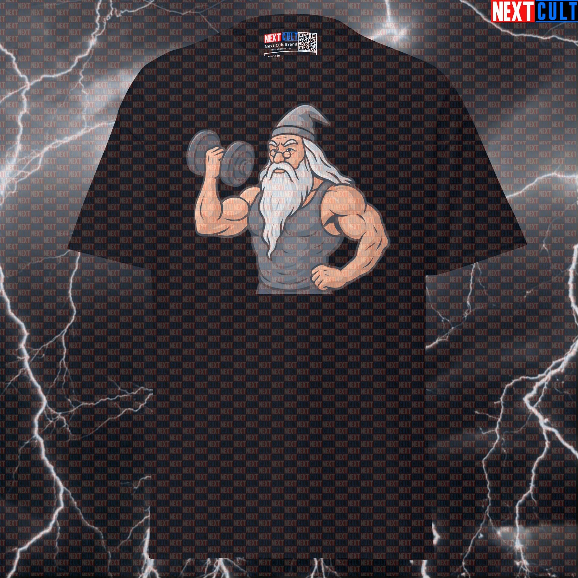 Dumbbelldore Funny Gym T-Shirt | Wizard Workout Tee | Harry Potter Pump Cover for Lifters T-shirts Bodybuilding Books Films Fitness Gym Harry Potter Pump Cover Workout Next Cult Brand