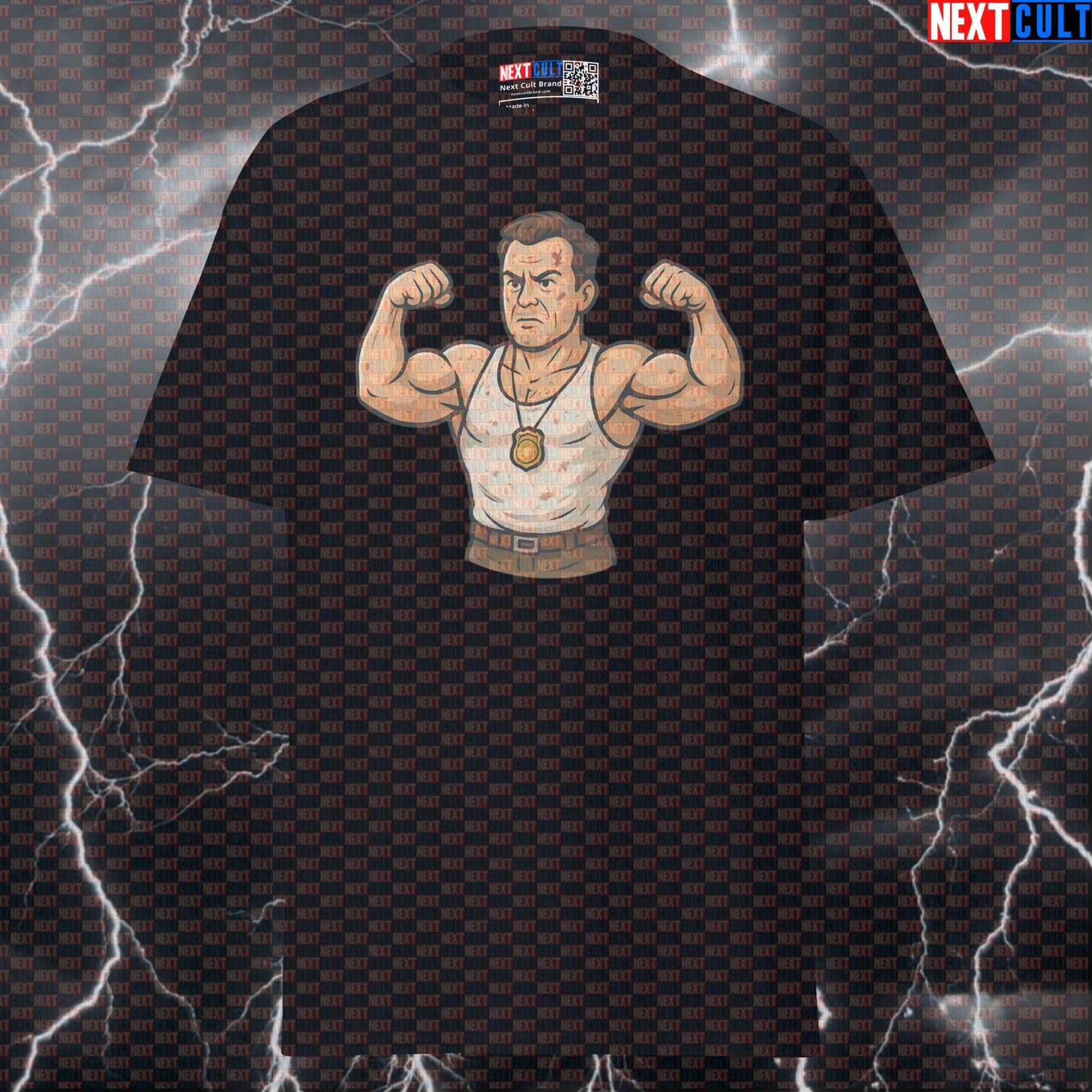 Die Hard Lift Harder Graphic Tee | Funny Gym Shirt & Workout Tee for Bodybuilding Bodybuilding Christmas Films Fitness Gym Powerlifting Pump Cover Workout Next Cult Brand