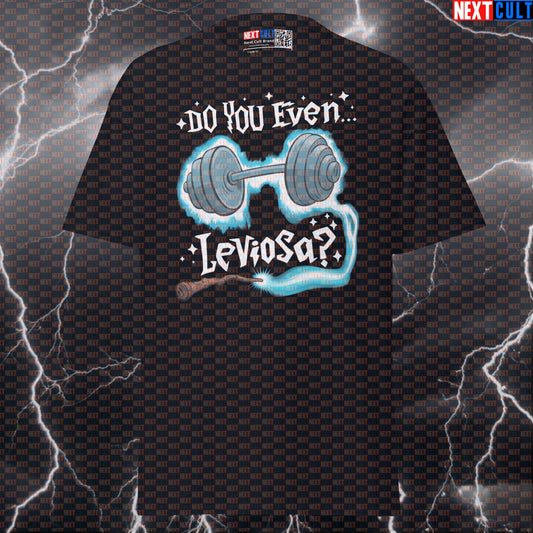 Do You Even Leviosa? Funny Harry Potter Gym T-Shirt | Wizard Workout Tee & Magic Pump Cover Bodybuilding Books Films Fitness Gym Harry Potter Leg Day Powerlifting Pump Cover Workout Next Cult Brand