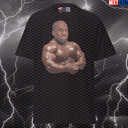 Kanye Chest Funny Gym T-Shirt | Bodybuilding Rap Music Parody Tee For Chest Day T-shirts Bodybuilding Fitness Gym Hip Hop Kanye West Pump Cover Workout Next Cult Brand