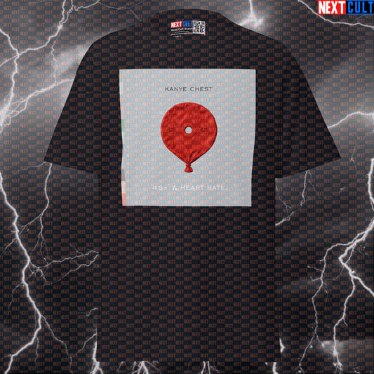 45s & Heart Rate Funny Gym T-Shirt | Kanye 45lb Plate Balloon Pump Cover Tee T-shirts Bodybuilding Fitness Gym Hip Hop Kanye West Powerlifting Pump Cover Workout Next Cult Brand