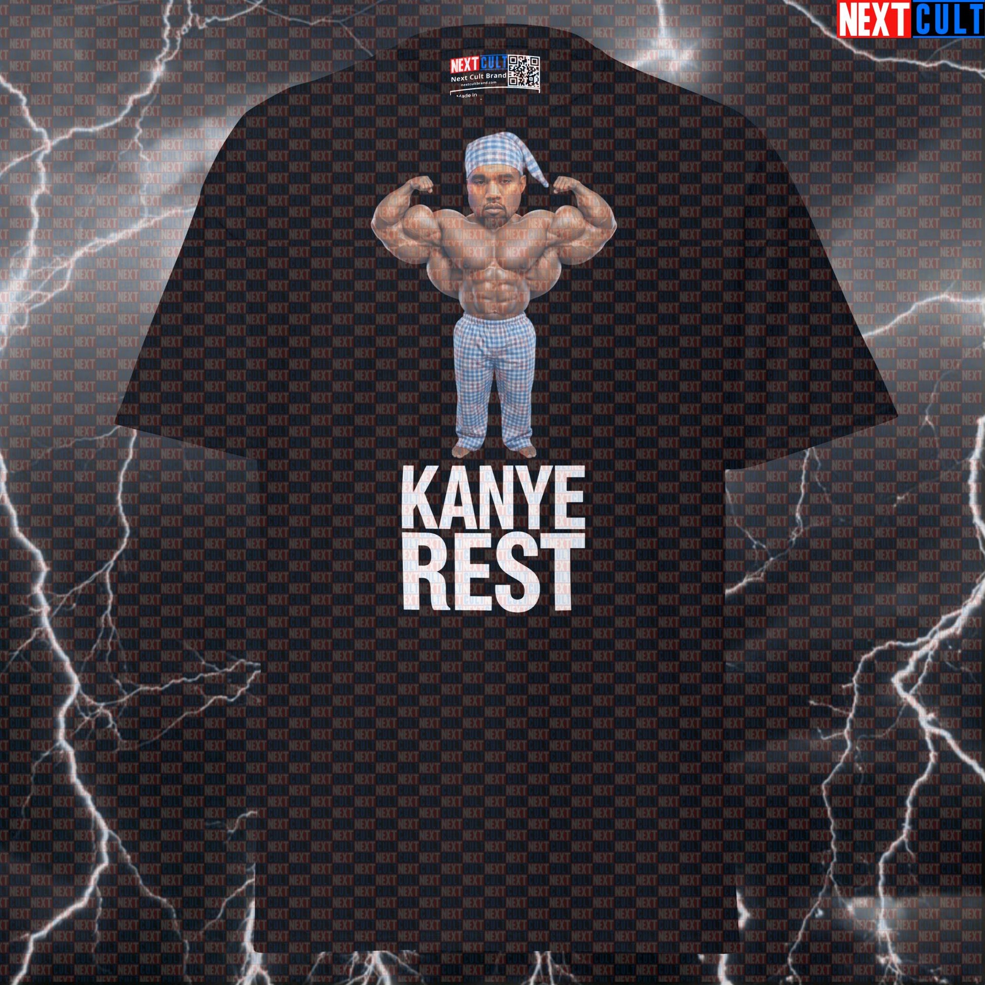 Kanye Rest Day Funny Gym T-Shirt | Swole Ye Rap Music Parody Tee Pump Cover T-shirts Bodybuilding Fitness Gym Hip Hop Kanye West Pump Cover Workout Next Cult Brand