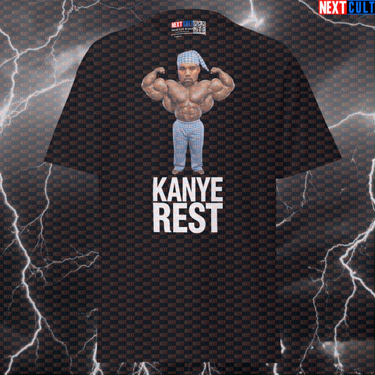 Kanye Rest Day Funny Gym T-Shirt | Swole Ye Rap Music Parody Tee Pump Cover T-shirts Bodybuilding Fitness Gym Hip Hop Kanye West Pump Cover Workout Next Cult Brand