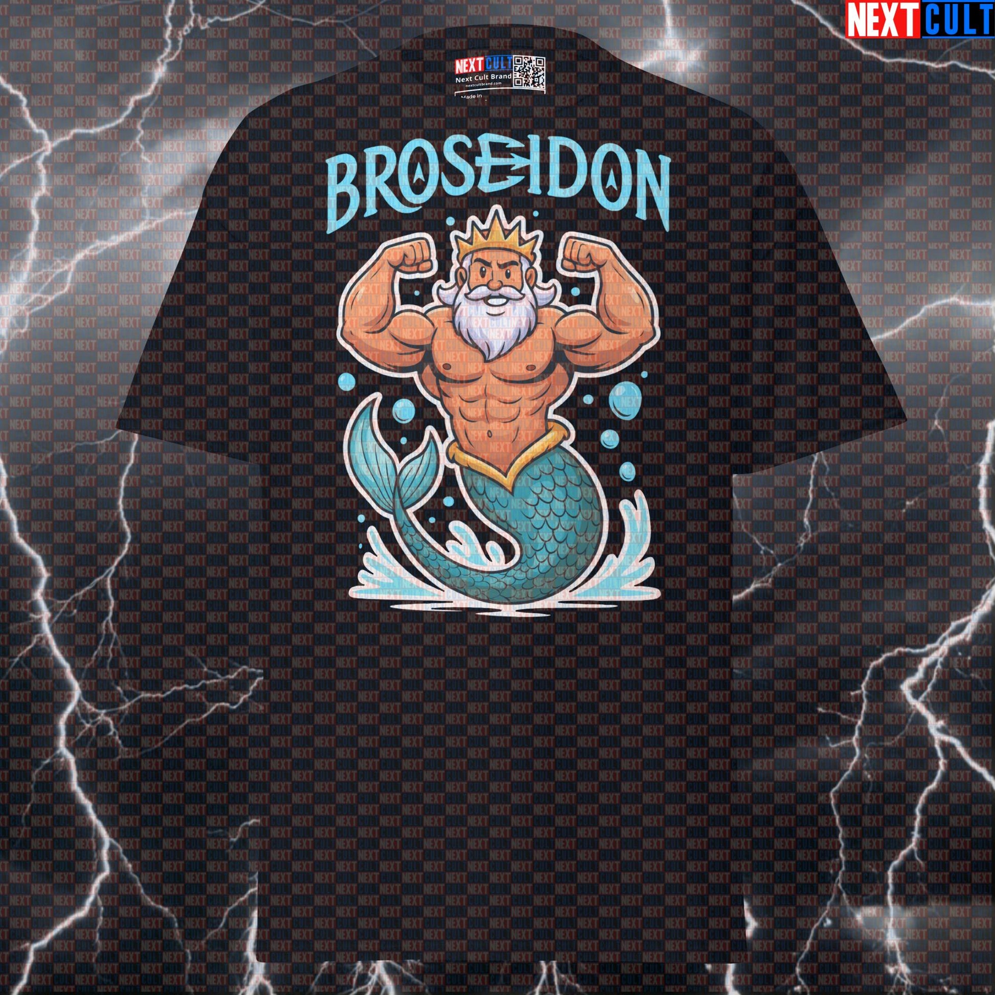 Broseidon God of the Gains Funny Gym T-Shirt | Poseidon Gymbro Workout Tee & Pump Cover Ancient Greece Bodybuilding Fitness Gym Pump Cover Workout Next Cult Brand