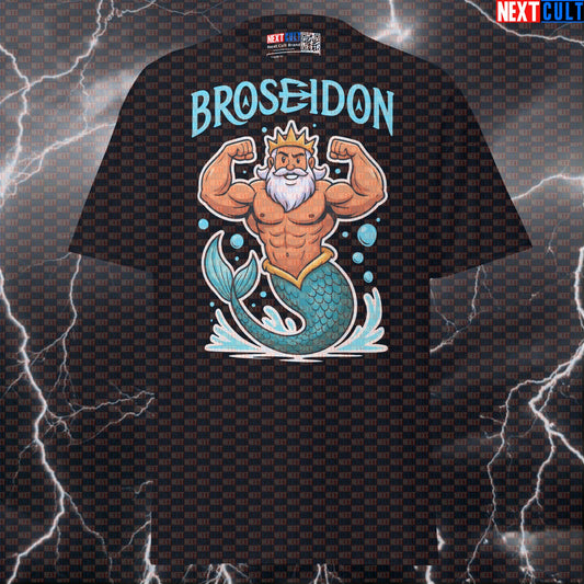 Broseidon God of the Gains Funny Gym T-Shirt | Poseidon Gymbro Workout Tee & Pump Cover Ancient Greece Bodybuilding Fitness Gym Pump Cover Workout Next Cult Brand
