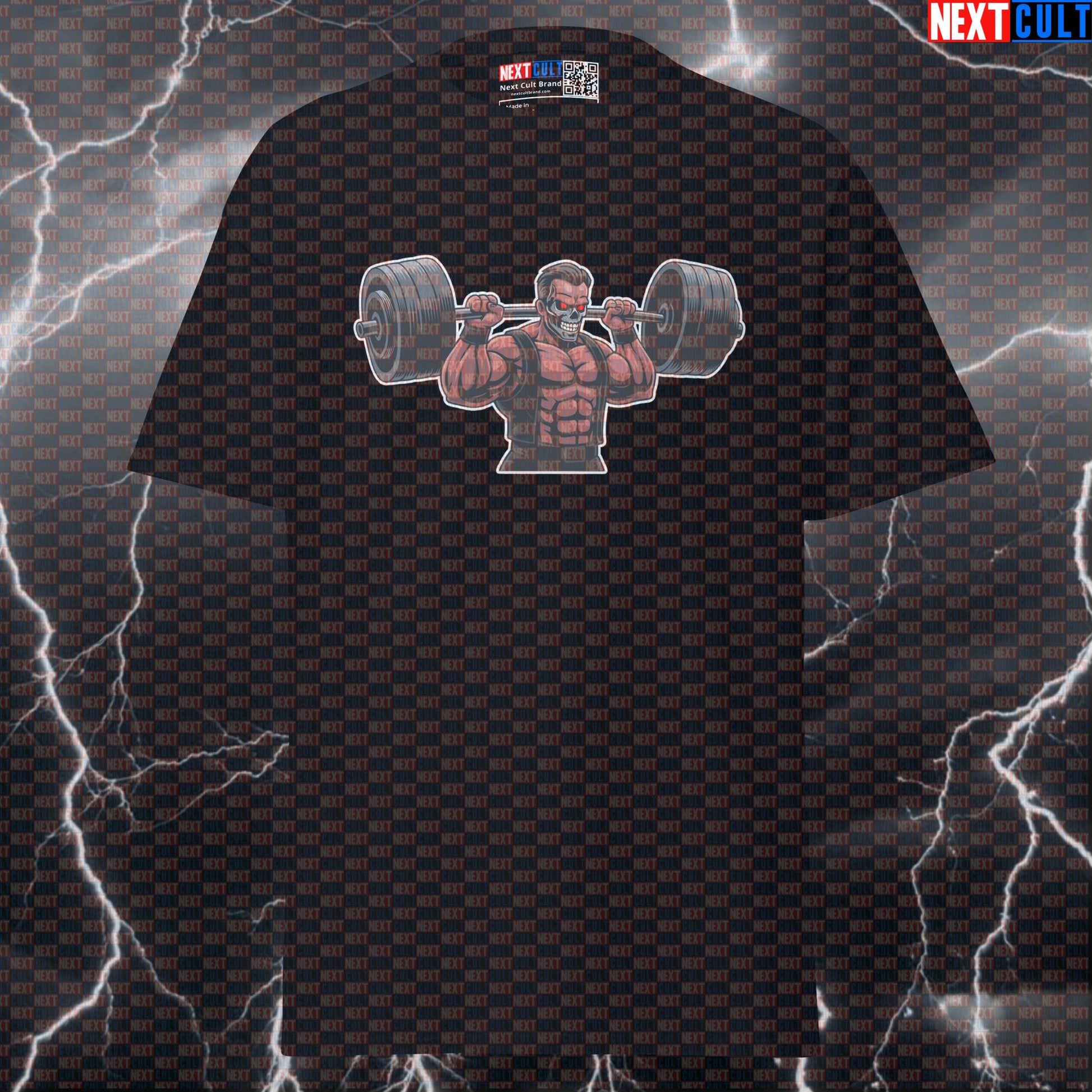 Trenminator Bodybuilding Graphic Tee | Funny Not Natty Gym Shirt For Lifters | Arnold Schwarzenegger Meme Bodybuilding Films Fitness Gym Powerlifting Pump Cover Steroids Workout Next Cult Brand