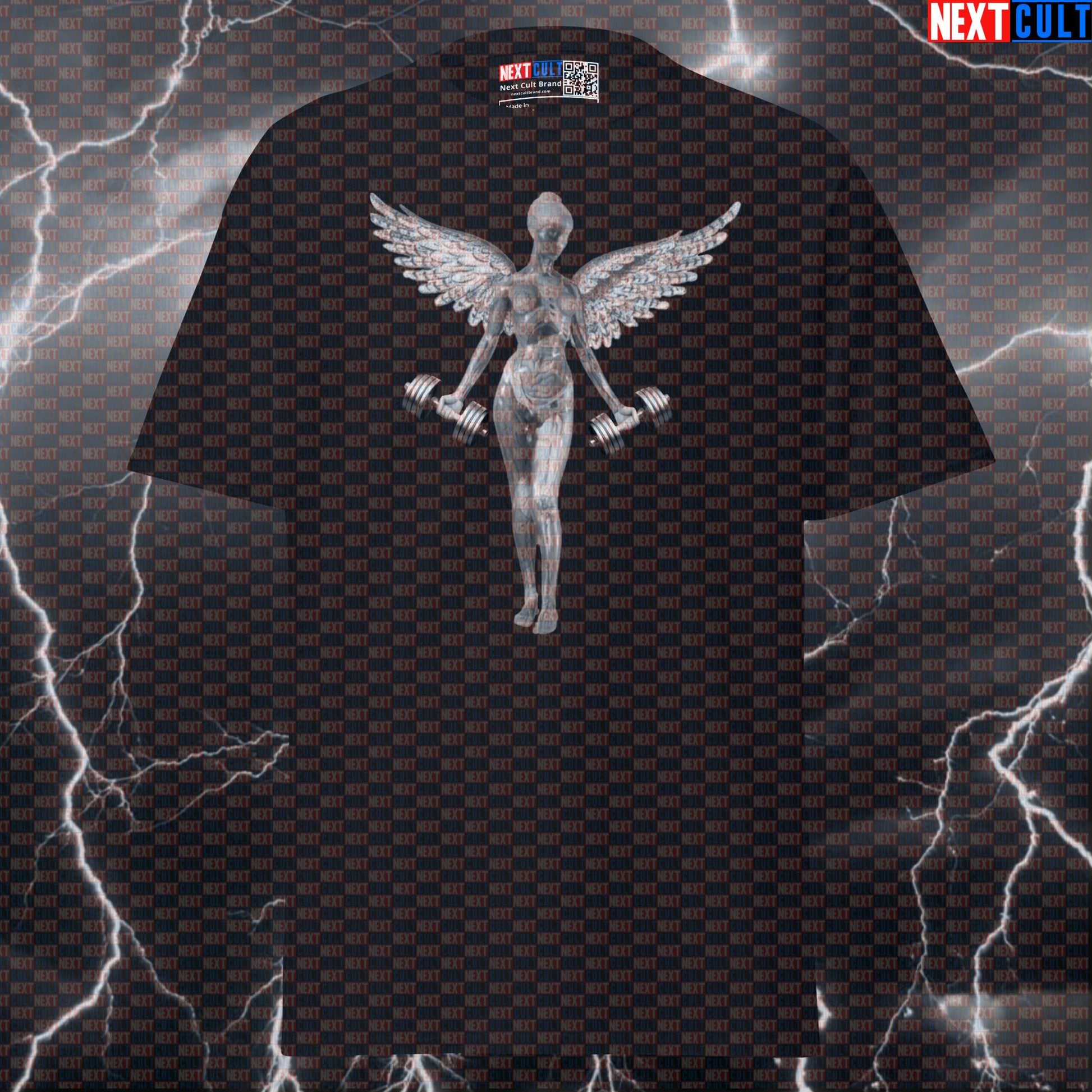 In Utero Lifting Angel Funny Gym T-Shirt | Nirvana Parody Pump Cover for Lifters Bodybuilding Fitness Gym Nirvana Pump Cover Rock Music Workout Next Cult Brand