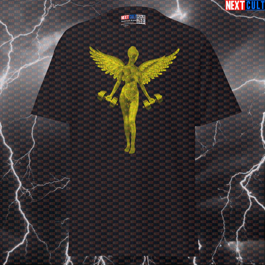 In Utero Gym Angel Funny Gym Shirt | Nirvana Album Cover Parody Pump Cover Tee Bodybuilding Fitness Gym Nirvana Pump Cover Rock Music Workout Next Cult Brand