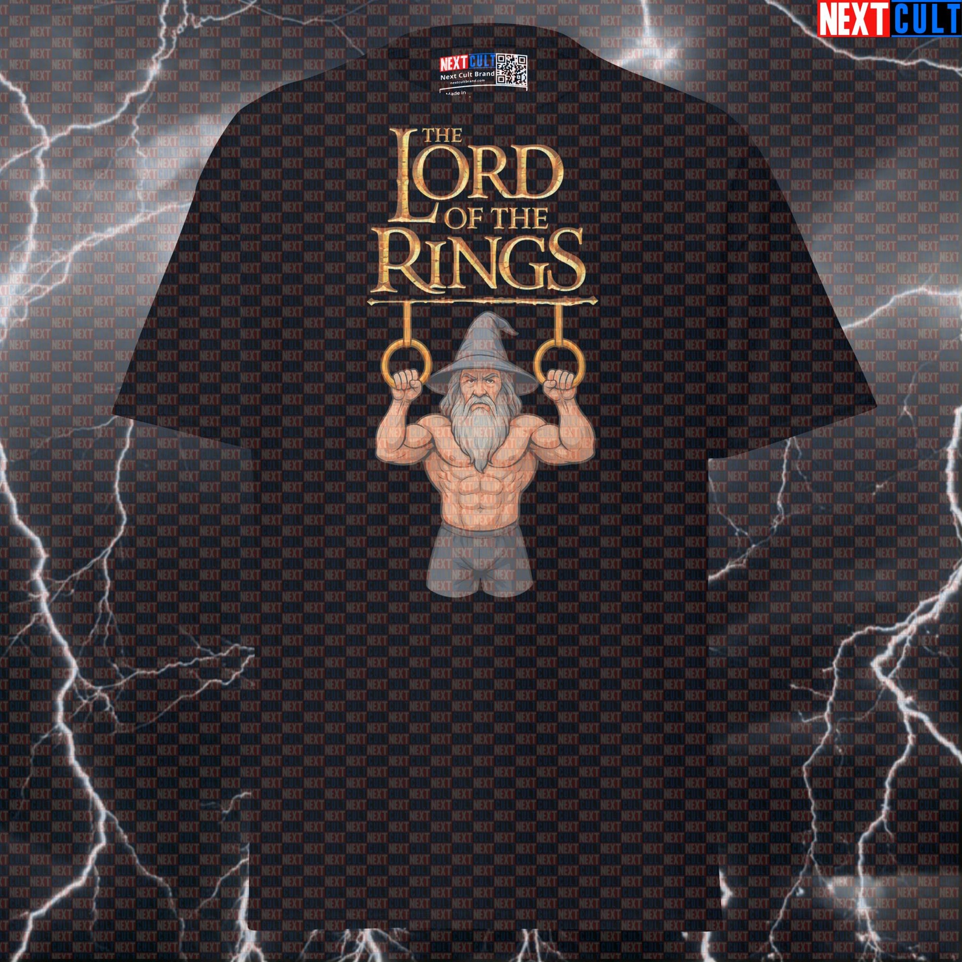 Gandalf Lord of the Calisthenics Rings Funny Gym Shirt | LOTR Workout Tee for Lifters Books Calisthenics Films Fitness Gym Lord of the Rings Pump Cover Workout Next Cult Brand