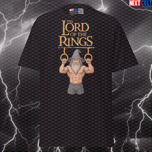 Gandalf Lord of the Calisthenics Rings Funny Gym Shirt | LOTR Workout Tee for Lifters Books Calisthenics Films Fitness Gym Lord of the Rings Pump Cover Workout Next Cult Brand