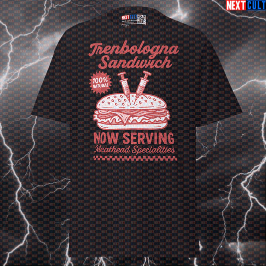 Trenbologna Sandwich Funny Gym T-Shirt | Tren Meme Graphic Tee For Bodybuilding & Gains T-shirts Bodybuilding Fast Food Fitness Gym Pump Cover Steroids Workout Next Cult Brand