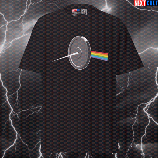 The Dark Side of the Lifting Funny Gym Tee | Pink Floyd Parody Workout Shirt Bodybuilding Fitness Gym Pink Floyd Powerlifting Pump Cover Rock Music Workout Next Cult Brand