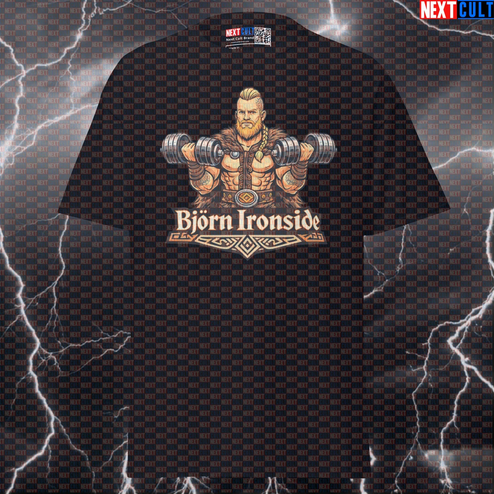 Björn Ironside Gym Meme T-Shirt | Funny Viking Workout Tee & Pump Cover T-shirts Bodybuilding Fitness Gym Pump Cover TV Vikings Workout Next Cult Brand