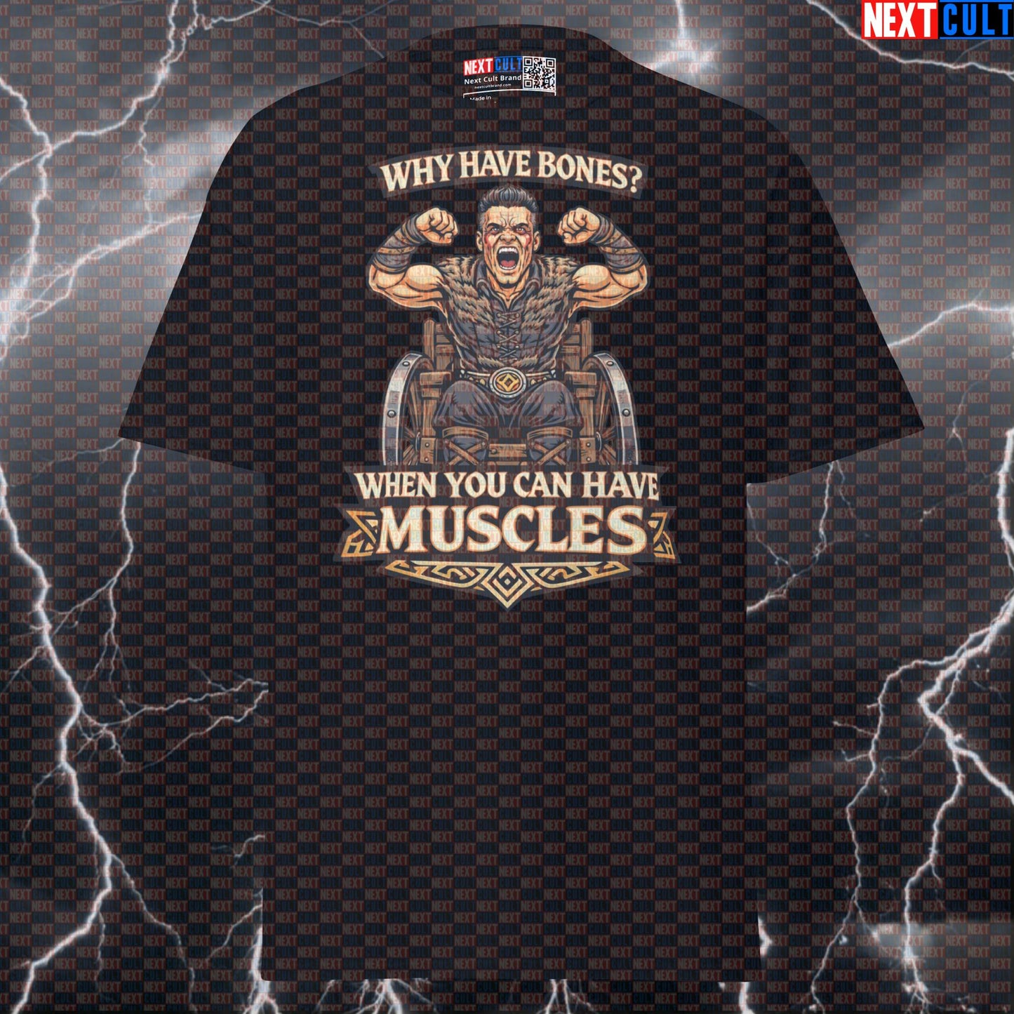 Why Have Bones? Funny Viking Ivar Gym Tee | Bodybuilding Meme Pump Cover T-shirts Bodybuilding Fitness Gym Pump Cover TV Vikings Workout Next Cult Brand