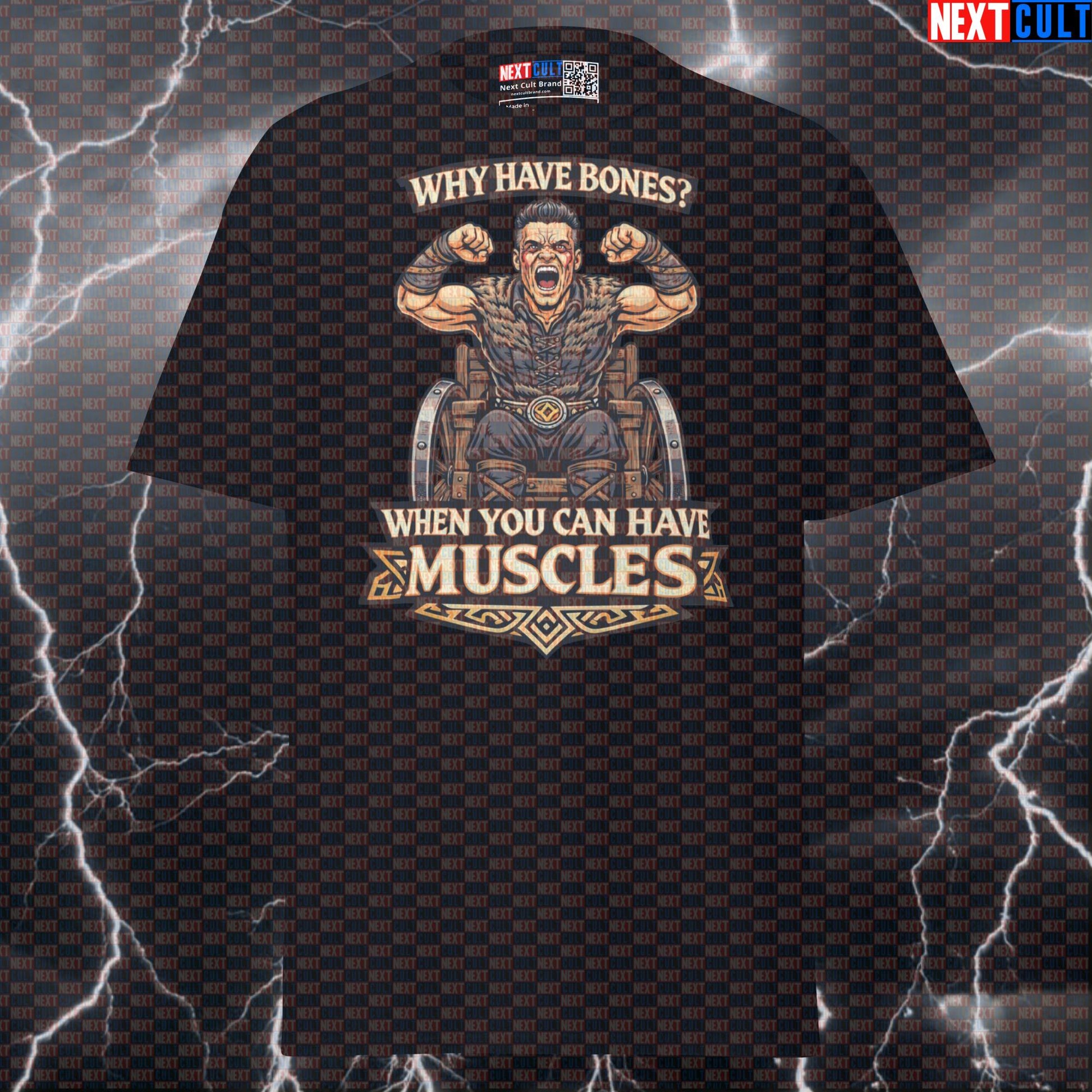 Why Have Bones? Funny Viking Ivar Gym Tee | Bodybuilding Meme Pump Cover T-shirts Bodybuilding Fitness Gym Pump Cover TV Vikings Workout Next Cult Brand