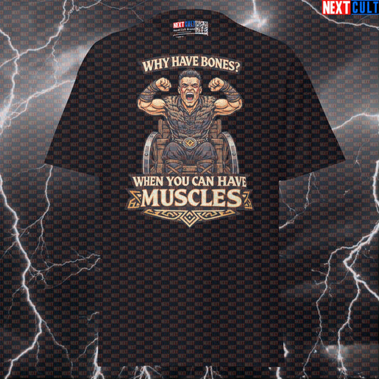 Why Have Bones? Funny Viking Ivar Gym Tee | Bodybuilding Meme Pump Cover T-shirts Bodybuilding Fitness Gym Pump Cover TV Vikings Workout Next Cult Brand