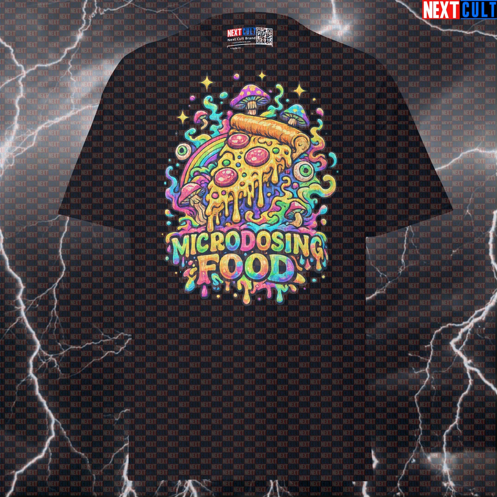 Microdosing Pizza Funny Gym Shirt | Psychedelic Fast Food Graphic Tee & Pump Cover T-shirts Fast Food Fitness Gym Pizza Pump Cover Workout Next Cult Brand