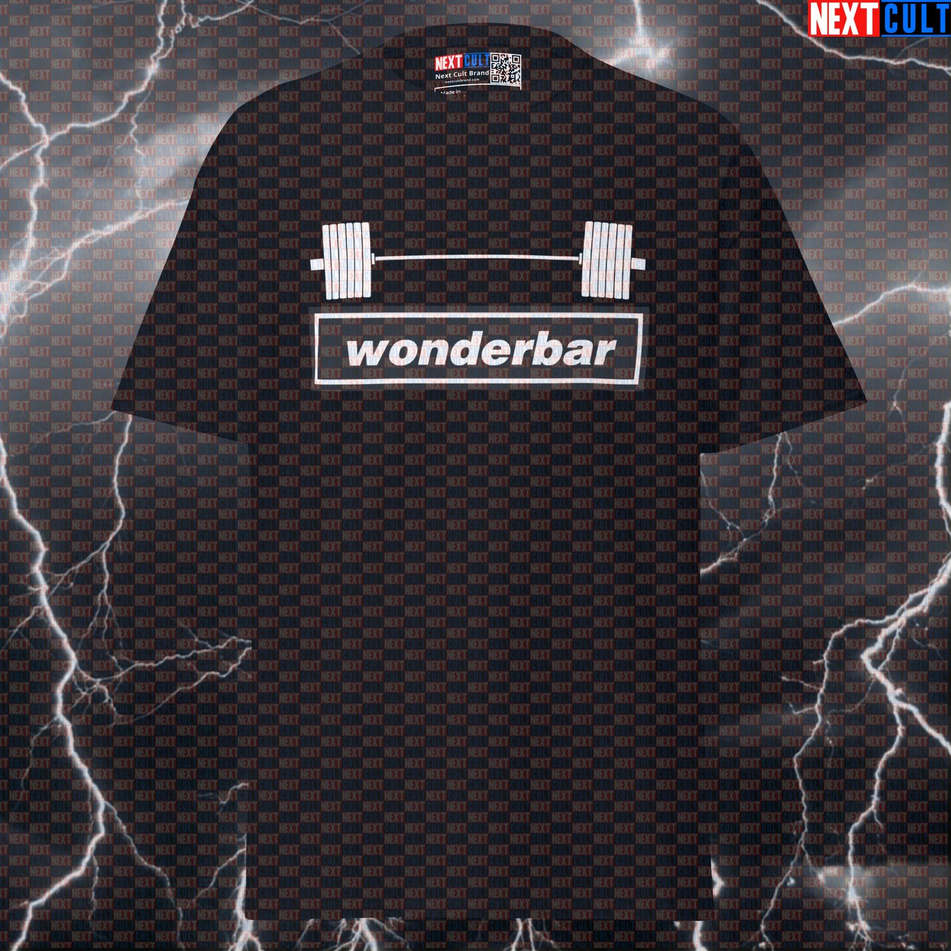 Wonderbar Funny Gym Shirt | Oasis Wonderwall Parody Graphic Tee for Lifters & Bodybuilding Meme Pump Cover T-shirts Bodybuilding Fitness Gym Oasis Powerlifting Pump Cover Rock Music Workout Next Cult Brand