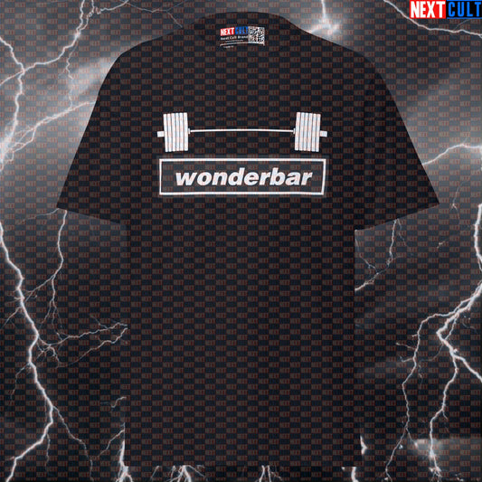 Wonderbar Funny Gym Shirt | Oasis Wonderwall Parody Graphic Tee for Lifters & Bodybuilding Meme Pump Cover T-shirts Bodybuilding Fitness Gym Oasis Powerlifting Pump Cover Rock Music Workout Next Cult Brand