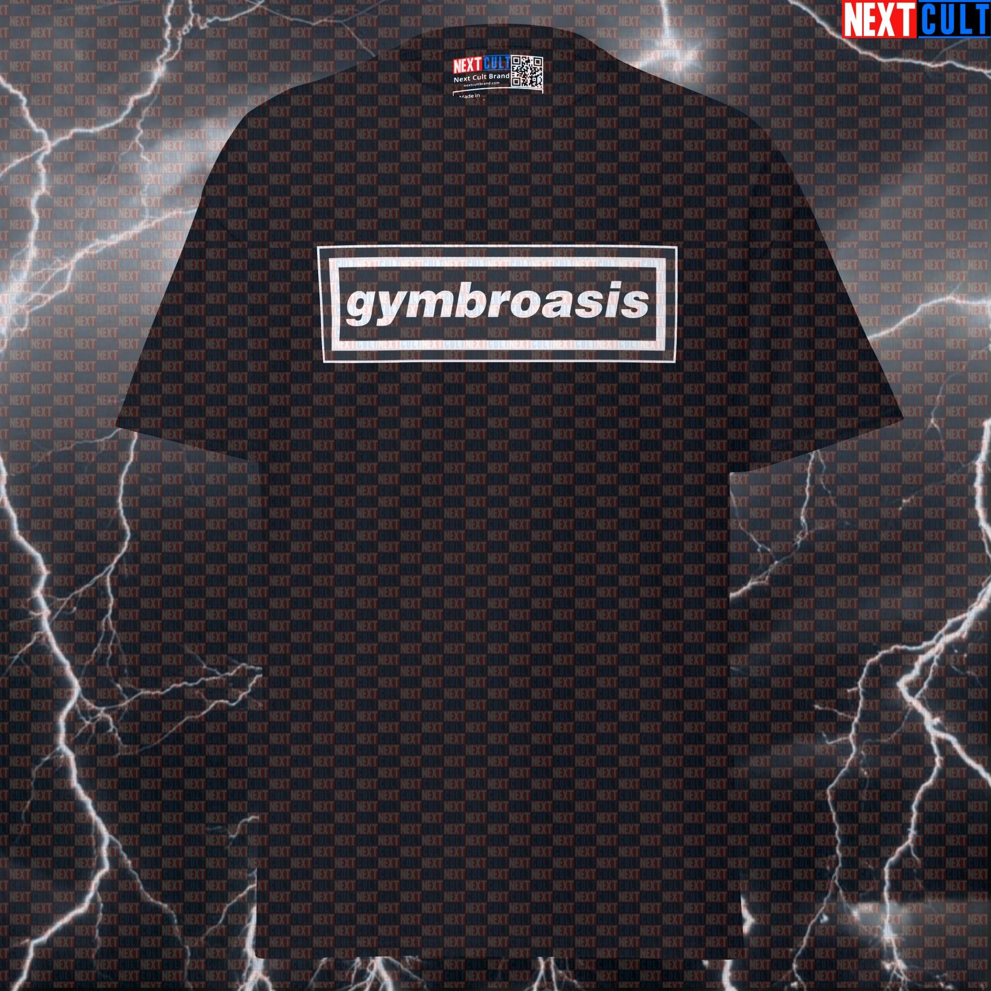 Gymbrosasis Funny Gym T-Shirt | Rock Music & Gains Graphic Tee Pump Cover T-shirts Bodybuilding Fitness Gym Oasis Pump Cover Rock Music Workout Next Cult Brand