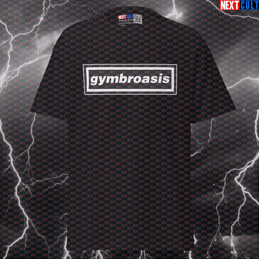 Gymbrosasis Funny Gym T-Shirt | Rock Music & Gains Graphic Tee Pump Cover T-shirts Bodybuilding Fitness Gym Oasis Pump Cover Rock Music Workout Next Cult Brand