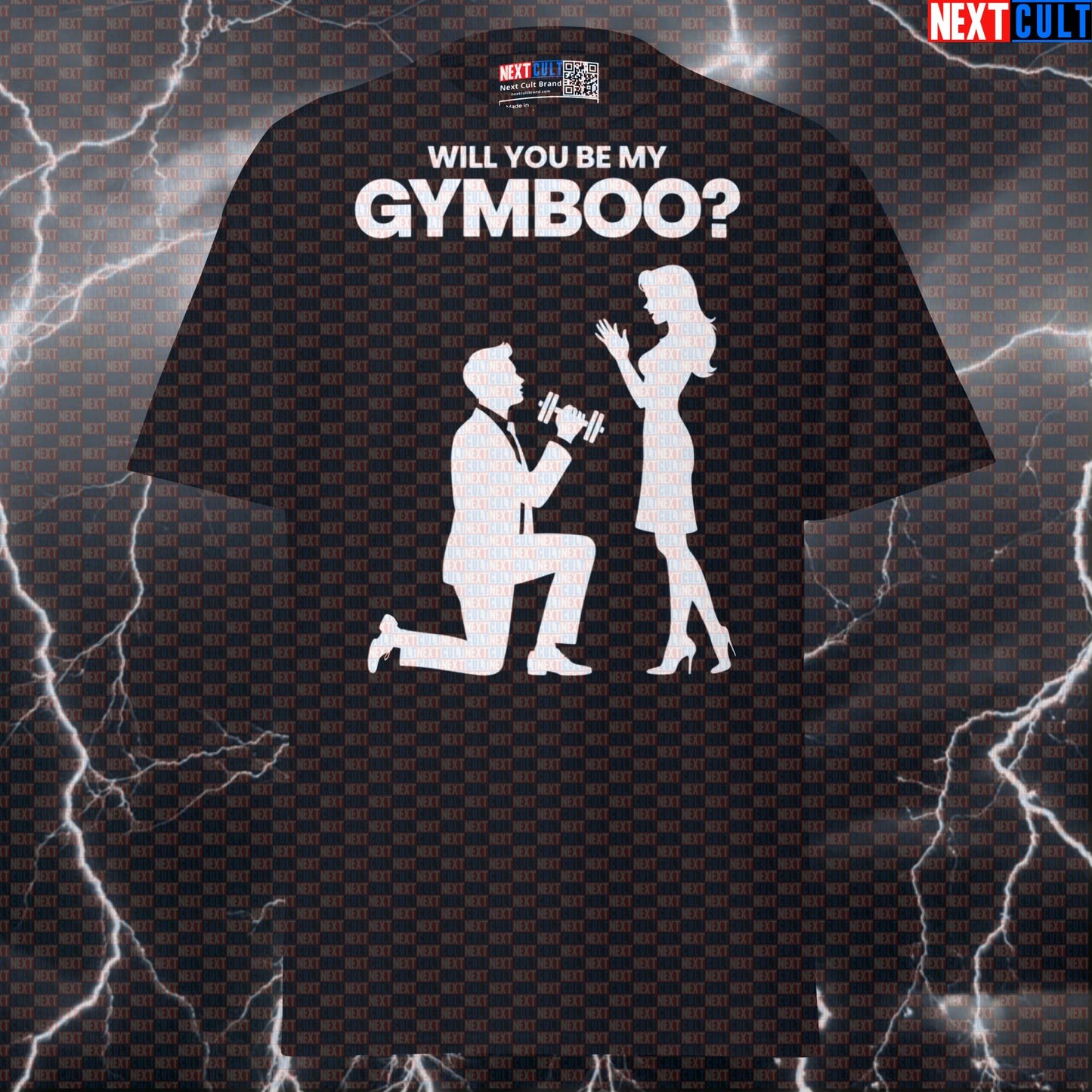 Will You Be My Gymboo? Funny Valentine's Day Gym Proposal Graphic Tee For Lifters T-shirts Bodybuilding Fitness Gym Powerlifting Pump Cover Valentine's Day Workout Next Cult Brand