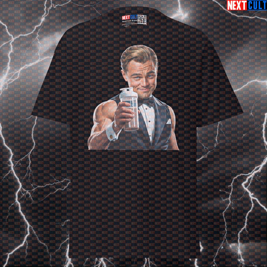 Swole DiCaprio The Great Gatsby Gym Tee | Funny Cheersing Protein Shaker Pump Cover T-shirts Bodybuilding Fast Food Films Fitness Gym Leonardo DiCaprio Pump Cover Workout Next Cult Brand