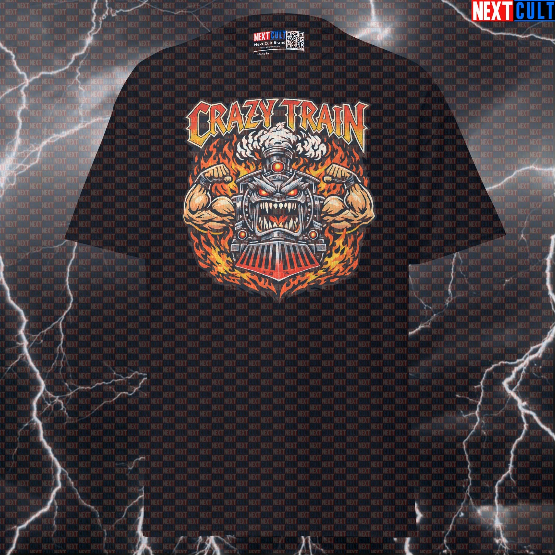Crazy Train Funny Gym T-Shirt Heavy Metal Workout Tee Ozzy Osbourne Rock Music Lifting Meme Shirt T-shirts Next Cult Brand