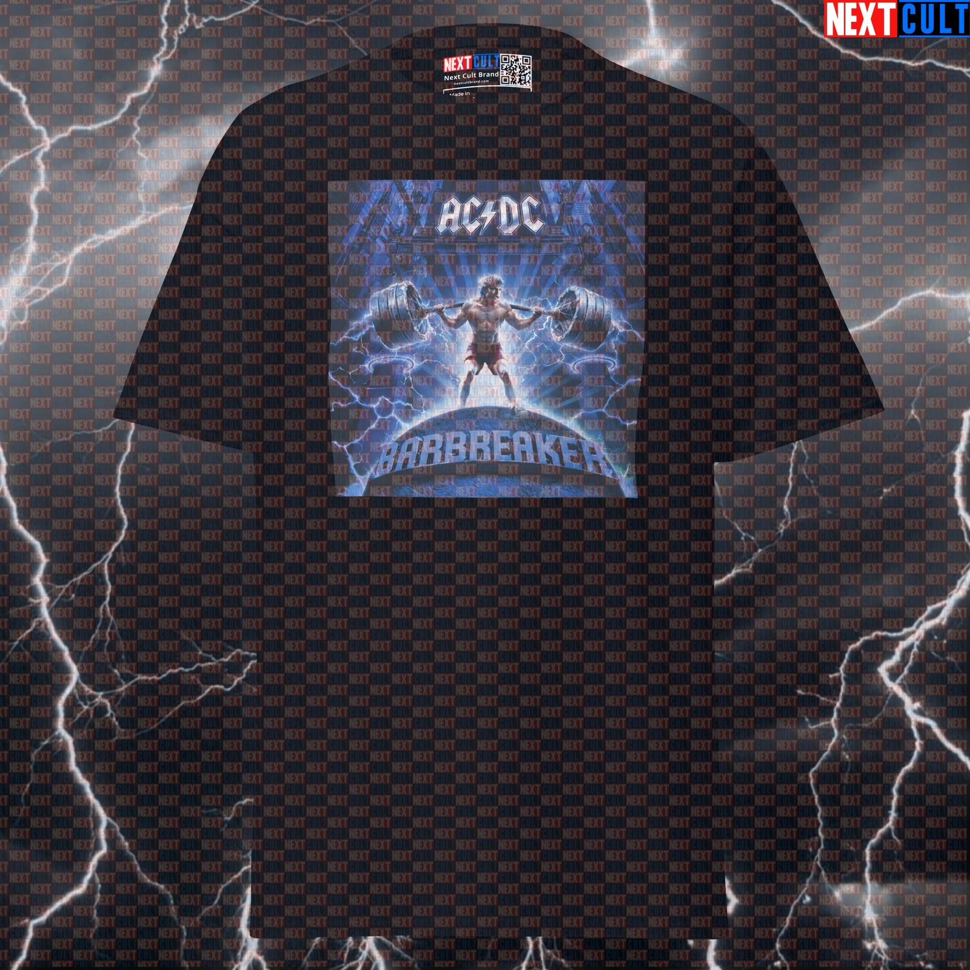 Bar Breaker Barbell Breaker Funny Gym T-Shirt Ballbreaker Album Cover Parody Heavy Metal Workout Tee Lifting Meme Shirt T-shirts AC/DC Bodybuilding Fitness Gym Powerlifting Pump Cover Rock Music Workout Next Cult Brand