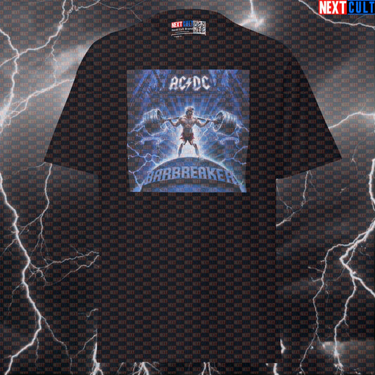 Bar Breaker Barbell Breaker Funny Gym T-Shirt Ballbreaker Album Cover Parody Heavy Metal Workout Tee Lifting Meme Shirt T-shirts AC/DC Bodybuilding Fitness Gym Powerlifting Pump Cover Rock Music Workout Next Cult Brand