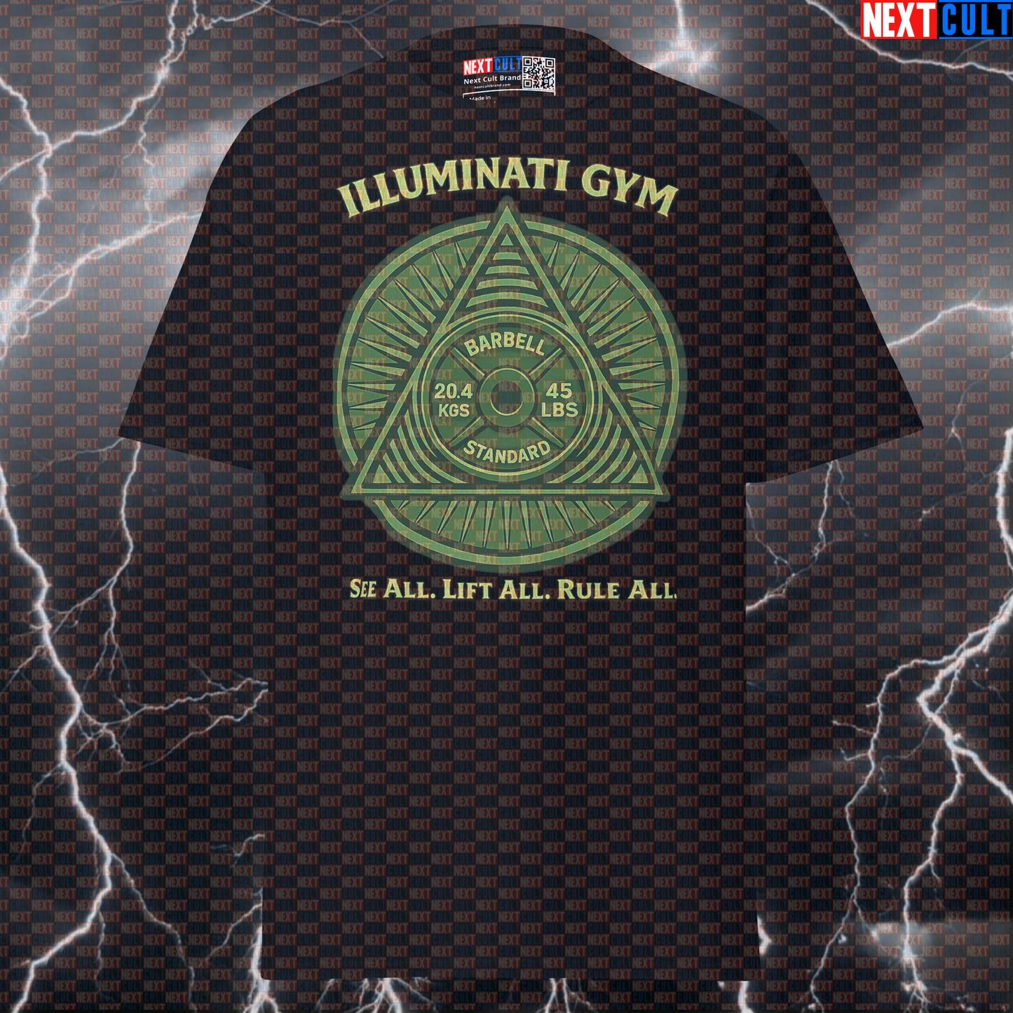 Gym Illuminati See All Lift All Rule All Funny Gym T-Shirt Secret Society Meme New Gym Order Graphic Tee Workout Shirt T-shirts Next Cult Brand