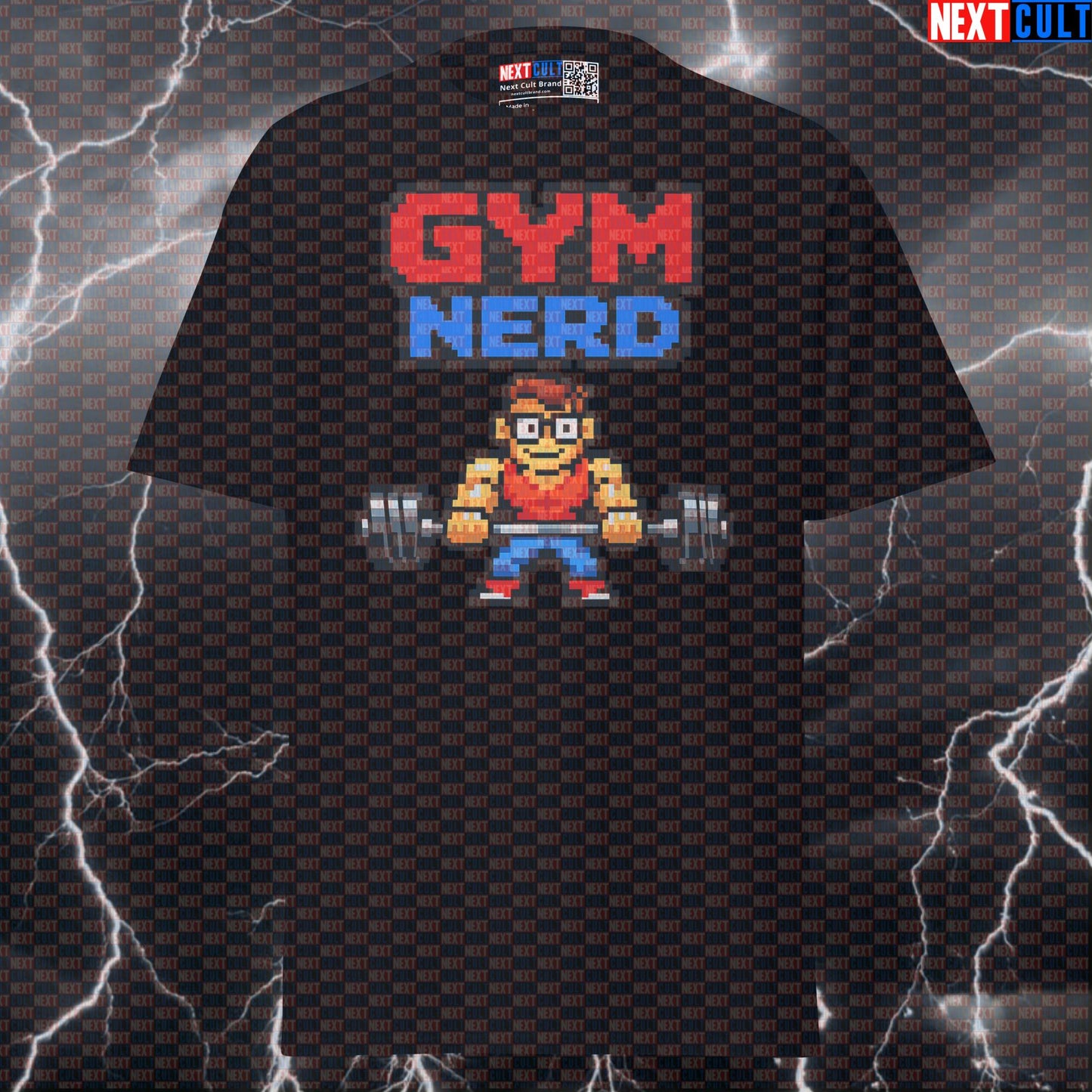 Gym Nerd Funny Gym T-Shirt Pixel Lifting Meme Graphic Tee Workout Shirt Bodybuilding Powerlifting Fitness Bodybuilding Fitness Gym Powerlifting Pump Cover Video Games Workout Next Cult Brand