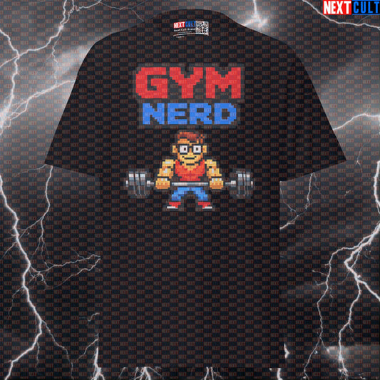 Gym Nerd Funny Gym T-Shirt Pixel Lifting Meme Graphic Tee Workout Shirt Bodybuilding Powerlifting Fitness Bodybuilding Fitness Gym Powerlifting Pump Cover Video Games Workout Next Cult Brand