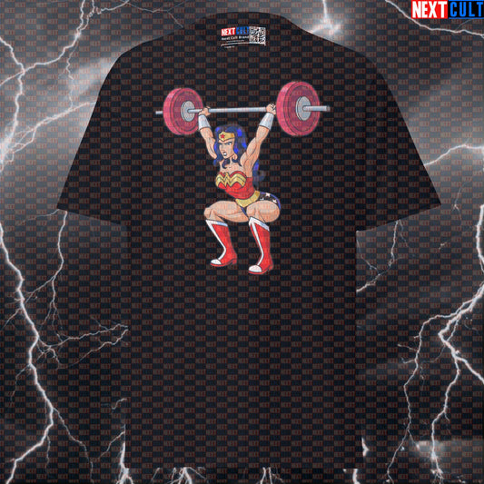 Wonder Snatch Wonder Woman Olympic Weightlifting Funny Gym T-Shirt Superlift Snatches Workout Tee Bodybuilding Fitness Meme T-shirts Bodybuilding Films Fitness Gym Justice League Olympic Weightlifting Pump Cover Superheroes Wonder Woman Workout Next Cult Brand