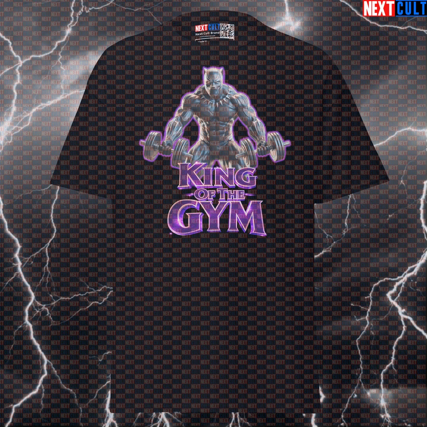 King of the Gym Black Panther Funny Gym T-Shirt Workout Tee Graphic Gym Shirt Bodybuilding Powerlifting Fitness Meme T-shirts Next Cult Brand