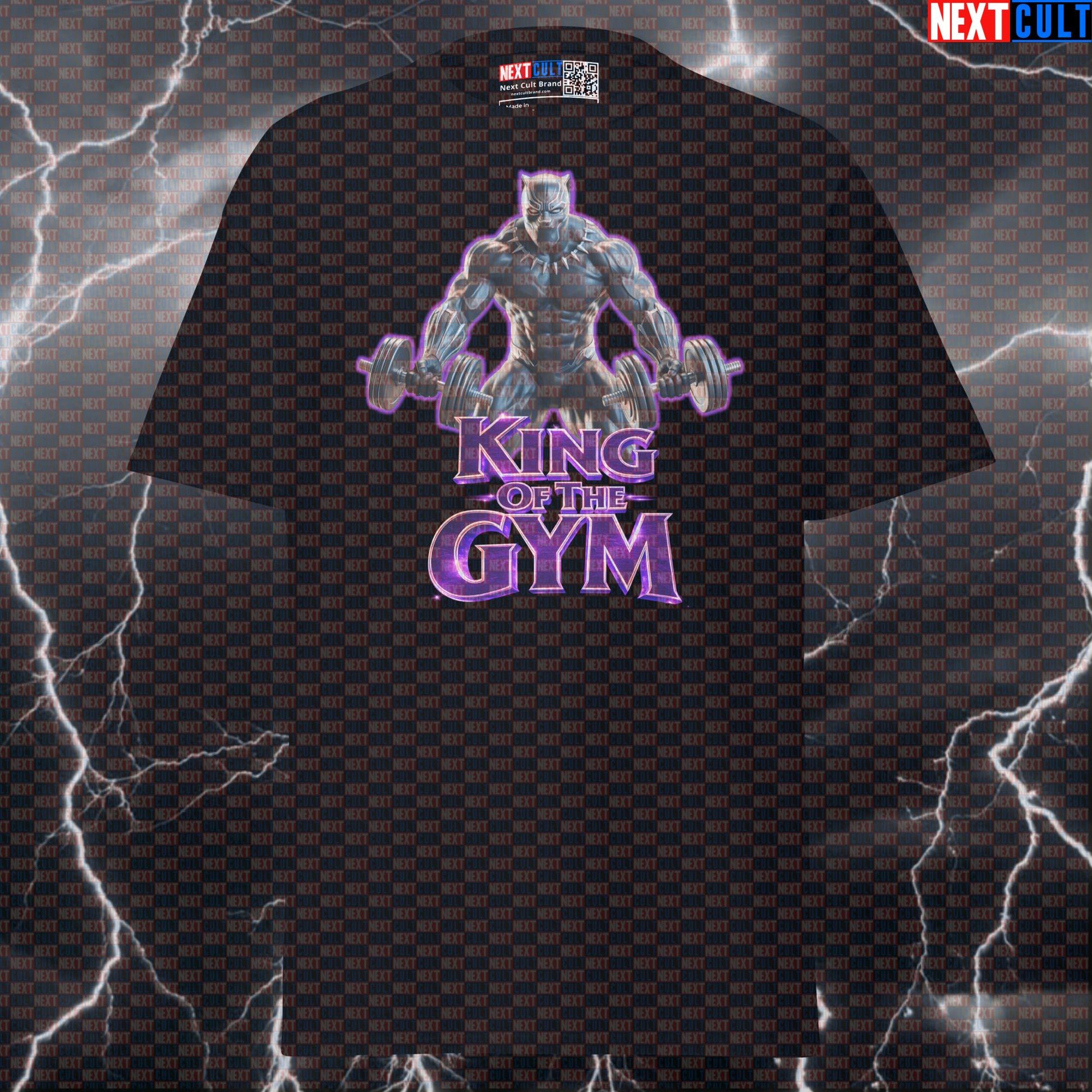King of the Gym Black Panther Funny Gym T-Shirt Workout Tee Graphic Gym Shirt Bodybuilding Powerlifting Fitness Meme T-shirts Next Cult Brand